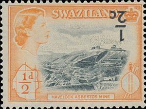 Stamp, Surcharge Inverted, Eswatini (Swaziland),  , Famous People, Heads of State, Mining, Queens, Royalty, Women