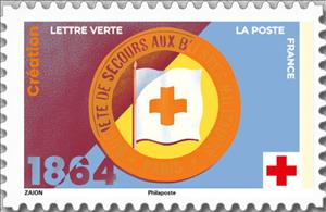 Stamp, 1864 : Creation, France,  , Red Cross and Red Crescent
