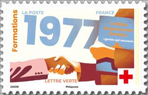 Stamp, 1977 : Training, France,  , Red Cross and Red Crescent