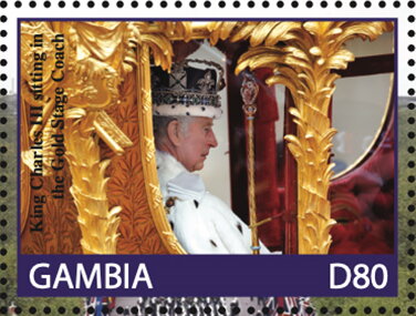 King Charles III Sitting in the Gold Stage Coach