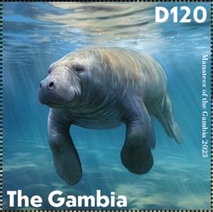 Stamp, Manatees of the Gambia, Gambia,  , Animals (Fauna), Mammals, Rivers