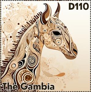 Stamp, Zebra, Gambia,  , Animals (Fauna), Mammals, Zebras