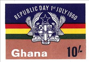 Stamp, Coat of Arms and Flag, Ghana,  , Coats of Arms, Flags