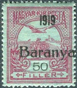 Stamp, Black overprint: '1919 Baranya', Hungary, Serbian Occupation of Baranya,  , Animals (Fauna), Birds