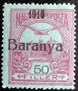 Stamp, Black overprint: '1919 Baranya', Hungary, Serbian Occupation of Baranya,  , Animals (Fauna), Birds