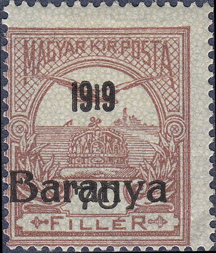 Black overprint: '1919 Baranya'