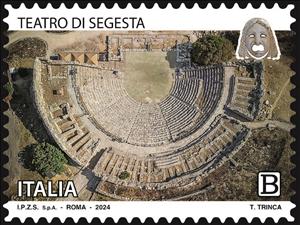 Stamp, Roman Theater of Segesta, Italy,  , Archaeology, Ruins, Theatre