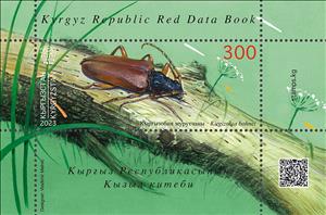 Souvenir Sheet, Kirghizobia Longicorn Beetle (Kirgizobia bohnei), Kyrgyzstan- Kyrgyz Express Post,  , Insects