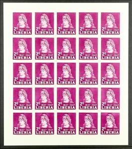 Full Pane, Symbols of the Country, Liberia,  , Anniversaries and Jubilees, Women