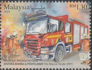 Stamp, Fire Truck, Malaysia,  , Fire-brigade, Rescue Services