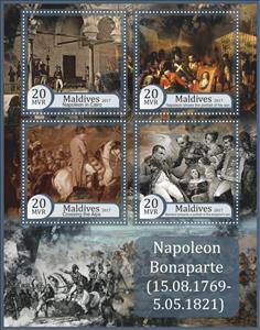 Mini Sheet, Great People Napoleon Bonaparte, Maldives,  , Famous People, Heads of State