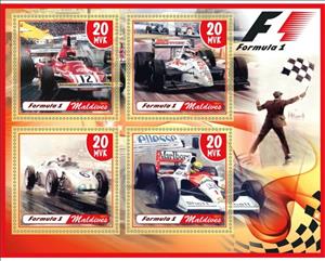 Mini Sheet, Transport Formula 1, Maldives,  , Cars, Formula One, Motor Racing, Racing Cars