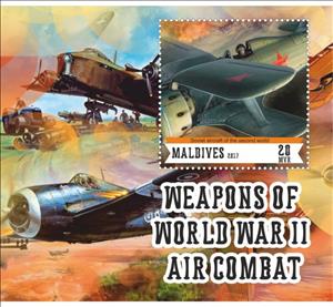 Souvenir Sheet, Weapons of World War II Air Combat, Maldives,  , Aircraft
