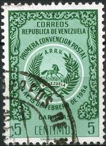 Stamp, First post convention held in Caracas, Venezuela,  