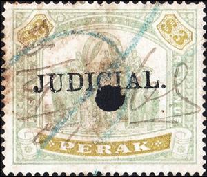 Stamp, Asian Elephant (Elephas maximus) with Howdah, Perak,  , Animals (Fauna), Elephants, Mammals