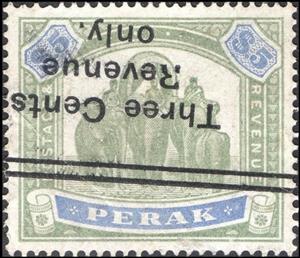 Stamp, Asian Elephant (Elephas maximus) with Howdah, Perak,  , Animals (Fauna), Elephants, Mammals