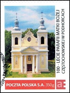Stamp, 100th anniversary of the parish of Our Lady of Częstochowa i, Poland,  , Churches - Cathedrals - Basilicas - Chapels