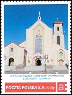 Stamp, 30th anniversary of the Sanctuary of Our Lady of Dawn in Ska, Poland,  , Churches - Cathedrals - Basilicas - Chapels