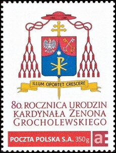 Stamp, 80th anniversary of the birth of Cardinal Zenon Grocholewski, Poland,  , Cardinals