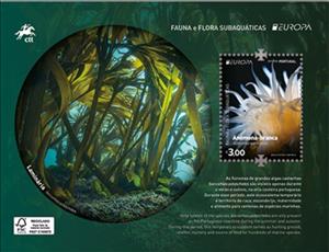Souvenir Sheet, Sandalled Anemone (Actinothoe sphyrodeta), Portugal,  , C.E.P.T. / Europe, Sea Life