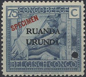 Stamp, Weaving - indigenous crafts/skills overprinted, Ruanda-Urundi,  , Crafts, Textile Industry