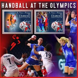 Mini Sheet, Handball at the Olympics, São Tomé and Príncipe,  , Handball, Olympic Games, Sports