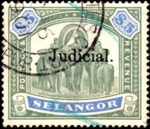 Stamp, Asian Elephant (Elephas maximus) with Howdah, Selangor,  , Animals (Fauna), Elephants, Mammals