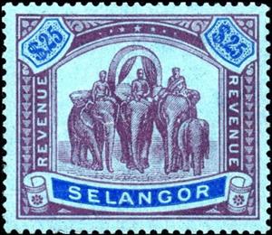 Stamp, Asian Elephant (Elephas maximus) with Howdah, Selangor,  , Animals (Fauna), Elephants, Mammals