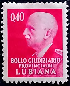 Stamp, Bollo Giudiziario Provincia di Lubiana, Slovenia, It. Occ. of Ljubljana,  , Kings, Royalty