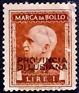 Stamp, King Victor Emmanuel III overprinted PROVINCIA DI LUBIANA, Slovenia, It. Occ. of Ljubljana,  , Heads of State, Kings, Royalty