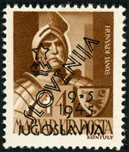 Stamp, János Hunyadi, overprinted, Slovenia, Yugoslavia Liberation Issue,  , Generals, Kings