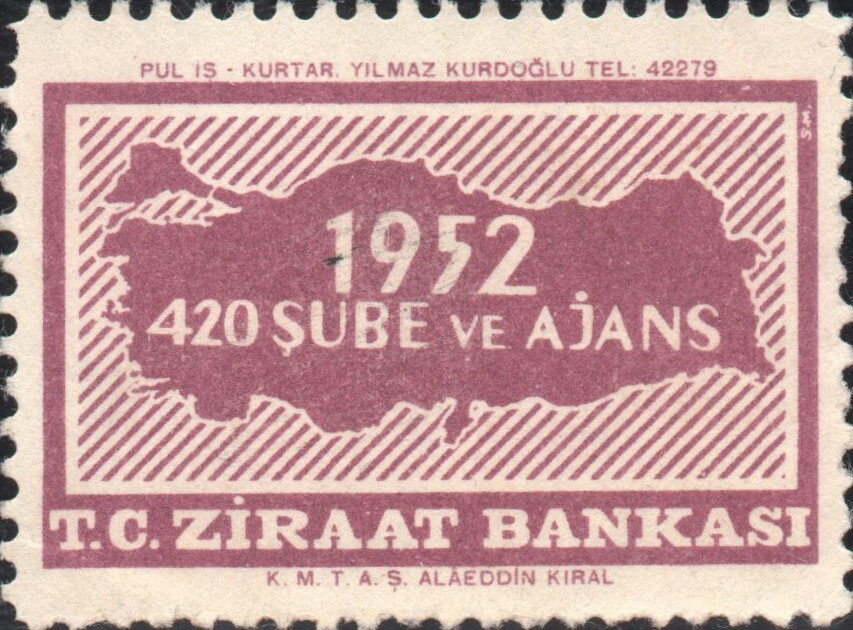 Zıraat Bank. Year 1952, 420 Branches and Agents