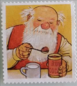 Stamp, Father Christmas making cocoa, United Kingdom of Great Britain & Northern Ireland,  , Christmas, Santa Claus