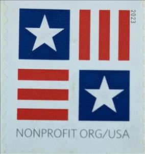Stamp, Patriotic Block Nonprofit, United States of America,  , Flags, Stars