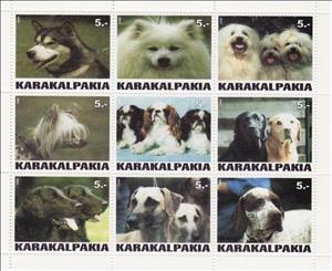 Mini Sheet, Dogs, Uzbekistan, Karakalpakstan,  , Animals (Fauna), Dogs, Mammals