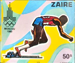 Stamp, Running, Zaire,  , Olympic Games