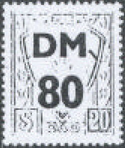 Stamp, SHAEF emblem, flaming sword on shield, Allied Military Government,  , Coats of Arms, Fire and Flames, Second World War, Swords