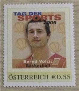 Stamp, Bernd Volcic, Basketball Player, Austria,  , Athletes, Basketball