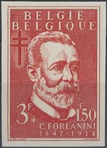 Stamp, Carlo Forlanini (1847-1918) - Italian, Belgium,  , Famous People, Healthcare, Scientists, Tuberculosis / TBC