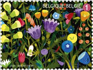 Stamp, Flowers by Brecht Evans, Belgium,  , Art, Flowers