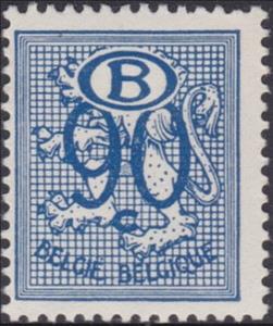 Stamp, Number on Heraldic Lion with B in oval, Belgium,  , Heraldic Animals, Лев, Numbers