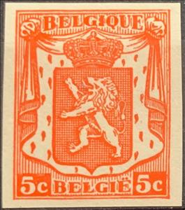 Stamp, Small Coat of Arms, Belgium,  , Coats of Arms, Heraldic Animals, Лев
