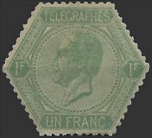 Stamp, Telegraph Stamp: Leopold I, Belgium,  , Famous People, Heads of State, Kings, Men, Royalty