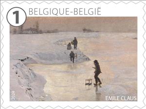 Stamp, The Art of Emile Claus, Belgium,  , Art, Beaches, Coastal Areas, Fishery