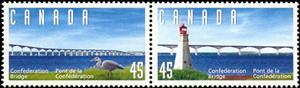Se-tenant, Confederation Bridge, Canada,  , Birds, Bridges, Herons, Lighthouses
