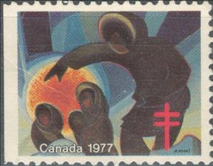 Stamp, Family in Shadow, Canada,  , Charity, Families, Tuberculosis / TBC
