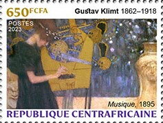 Stamp, "Music", 1895, Central African Republic,  , Art, Painters, Paintings