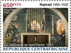 Stamp, "The Deliverance of Saint Peter", 1514, Central African Republic,  , Art, Painters, Paintings