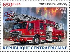 Stamp, 2019 Pierce Velocity, Central African Republic,  , Fire-brigade, Vehicles