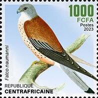 Stamp, Lesser Kestrel (Falco naumanni), Central African Republic,  , Animals (Fauna), Birds, Birds of Prey